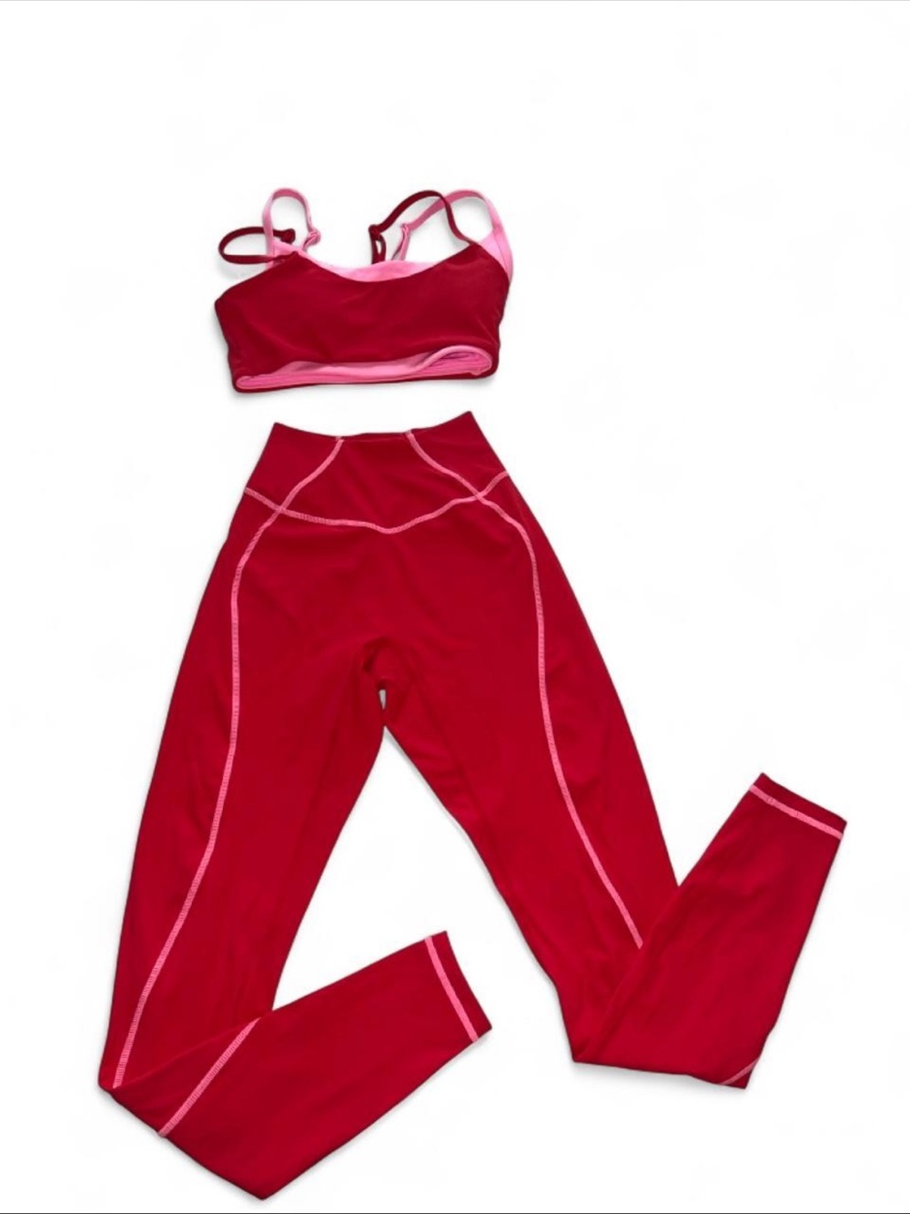 Buffbunny Red Two-Piece Activewear Set - Sports Bra & Leggings size XXS/XS